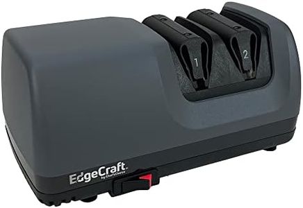 Edgecraft E317 Electric Knife Sharpeners for 20-Degree Straight and Serrated Knives Diamond Abrasives Precision Angle Control, 2-Stage, Gray