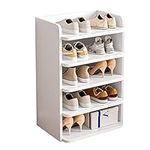 ohfruit 5-Tier Shoe Rack Shoe Storage Organiser Fits 8 to 10 Pairs of Shoes Home Furniture Quick Assembly with Installation Tools Shelf Organiser Ideal for Bachelor Pad (White)