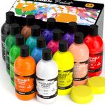 Nicpro 14 Colors Large Washable Paint Set for Teen (16.9 oz,500 ml), Acrylic Bulk Paint Supplies Non Toxic Tempera Paint for Art, Craft DIY, Poster & Finger Paint, School, Home,Classroom