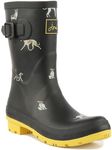 Joules Women's Rainboots Rain Boot, Black Dog, 10