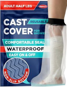 100% Waterproof Cast Covers for Shower Leg - Tight Seal - Reusable Adult Half Leg Cast Protector with Non-Slip Bottom - Knee, Ankle, Foot - Post Surgery Bandage & Dressing Bag for Wounds & Burns