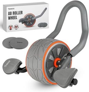 DMoose Fitness Ab Roller Wheel with Elbow Support & 2 Knee Pads - Abdominal Trainer for Core Workout - Perfect Abs Workout Equipment for Home and Gym - Flex Exercise Roller for Men and Women