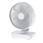 Joneytech Silent Desk Fan, 4000mAh USB Rechargeable Battery Portable Table Fans with 4 Speeds,Powerful Cooling for Home Office Bedroom Desktop Small Fan