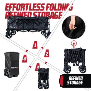 MoverX 300L Folding Trolley – Black, Heavy Duty Collapsible Cart