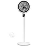 Levoit Standing Fan for Bedroom, 18dB Whisper Quiet Pedestal Fan for Sleep, 1024 CFM Ultra-High Airflow, 90° Oscillating Floor Fan, Remote, DC Motor, 5 Speeds, 12H Timer, For Home, Room, Office, White