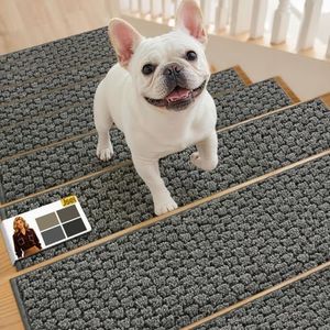 JSEI Stair Treads for Wooden Steps Indoor, 14 Pack, 9" x 28", Light Grey