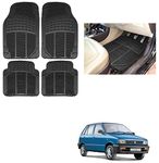 Auto Addict Rubber Mats Car Foot Mats (Black,Set of 4Pcs) for Maruti Suzuki 800