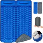 Spessn Camping Sleeping Pad Double Self Inflating Sleeping Pad Extra Thick 4" Sleeping Pads Air Mattress Built-in Pillow with Splicing Button,Sleeping Mat for Camping,Traveling,Backpacking