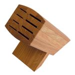 Kai Wasabi Traditional Wooden Knife Block - Premium Quality Oak - Space for 8 Knives, Can be Dismantled for Cleaning - Dimensions 31 x 18 x 34 cm