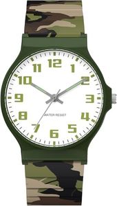 TENOCK Kids Analog Watch Boys Girls, 30M Waterproof, Sports Camo Watch with Thin Dial & Soft Band, Easy to Read for Ages 5-15, Great Birthday Christmas Gifts for Kids (Camo-Jungle)