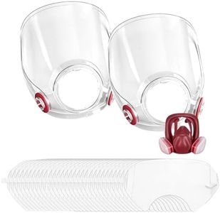 ENIPEDITA 2 Pcs Replacement Parts Lens with 30 Pcs Peel off Lens Cover Tool Parts Compatible with 6000, 6700, 6800, 6900 Series Full Face Respirator