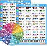 Piano Chord Chart Reference Guide, A4 Size