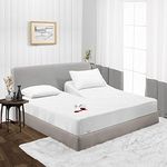 SGI Bedding Premium Waterproof Mattress Protector King Size Fitted Style Top Split King Bed Protector for Adjustable Bed Split King Mattress Cover White 39 Inch Split Upto 18 Inch Deep Pocket