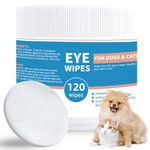 PUMBLER Dog Eye Wipes - 120Ct Tear Stain Remover for Dogs and Cats - 3.15" Presoaked Eye Wash Pads - Unscented Pet Ear and Eye Wipes for Remove Discharge and Crust