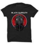 Quote Marshals Men's Regular Fit Black Sabbath Print Round Neck Black Cotton T-Shirt (XL)