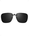 Xfeel Black Polarized Clip On Sunglasses Over Prescription Glasses for Women Men, Fit Over Eyeglasses Trendy Shades