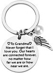 Long Distance Grandma Gifts from Granddaughter Grandson to My Grandma Birthday Christmas Xmas Gifts for Nana Nanny I Love You Grandma Keychain for Grandmother Gigi Nonna Gift