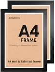 Clay Roberts A4 Frame, Photo Frame, Black A4, Pack of 2, Picture Frame, Certificate Frame, Art Print Poster Frame, 21cm x 29.7cm Picture Frames, Black Frames, A4 Picture Frame, A4 Frame Photo Frames