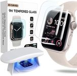 FLOKINICE Compatible for Apple Watch Screen Protector 40mm SE Series 6/5/4, Tempered Glass Full Coverage 𝐇𝐢𝐝𝐞 𝐒𝐜𝐫𝐚𝐭𝐜𝐡𝐞𝐬 Bubble Free HD Film for iWatch 40mm Accessories, 2 Pack