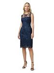 Adrianna Papell Women's Embroidery Midi Dress, Midnight, 14