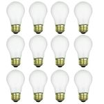 Sunlite 41615 Incandescent Appliance A15 Light Bulb, 15 Watts, 70 Lumens, Medium Base (E26), Dimmable, Mercury Free, 2600K Warm White, Frost, 12 Count