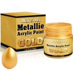 Wansiven Acrylic Paint Metallic Gold, Repair Gold Paint, Non Toxic, Non Fading Gold Leaf Paint for Art, Painting, Handcrafts, Furniture Ideal for Canvas Wood Clay Fabric Craft Supplies 100ml