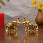 Collectible India Elephant Trunk Up Showpiece Decorative Items figurine for Home Decoration - Diwali Decoration Items for Hoem decor -Diwali Gift Gold Plated Statue Home/Office Table Living Room Decor