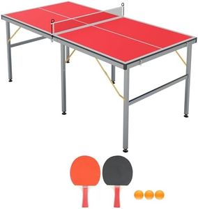 GarveeLife Professional Outdoor Table Tennis Tables,6x3FT Indoor/Outdoor Portable Ping Pong Table Game with Net for Adults/Teens,2 Table Tennis Paddles and 3 Balls