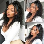 Deep Wave Lace Front Wigs Human Hair Pre Plucked 13x4 HD Lace Frontal Wigs Human Hair 150 Density Black Wigs for Women 20 Inch Curly Lace Front Wigs Human Hair Natural Color (20 Inch)