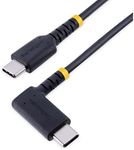 StarTech Rugged USB 2.0 C to Right Angle C Cable, Black, 15 cm Length