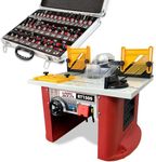 LUMBER JACK Router Table with Built in Motor Bench Top 240V Electric Routing for Woodworking Includes Collets and a 35 Piece 1/2" Cutter Set