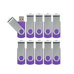 4GB Flash Drive 10 Pack, Alihelan 4G USB Stick Thumb Drive Bulk USB 2.0 Memory Stick Swivel Pen Drive Jump Drive, Purple