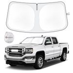 Car Windshield Sun Shade Compatible with 2024 2023 2022 2021 2020 2019 GMC Sierra 1500 2500 3500 SLT, AT4, Denali Accessories Foldable Sunshade Truck Custom Windshield Sun Visor