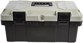 Vogue Knife Box 45 cm, Black & Grey, Strong Plastic Box, Holds Large Numbers of Knives (Sold Separately), Size: 455x240x210 mm, Removable Interior Tray, Lockable with Padlock (Not Included), CF701