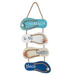 Juvale Flip Flop Wall Ornament, Slippers Hanging Decoration with Beach Design, Ocean Decorfor Living Room, Bedroom, and Dining Room, 8.75 x 3.75 x 3 Inches