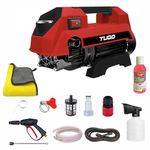 TUQO HW2040 High Pressure Car Washer. 1950 Watts, / 145 Bar, 10L/Min Flow Rate, with 300ML Foam Cannon Snow Lance, 100ml Shampoo and Microfiber Cloth - for Automotive and House Hold Cleaning.