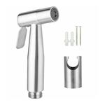 BATH GURU Stainless Steel Heavy Duty Bidet Sprayer for Toilet Health Faucet Gun for Bathroom with Wall Hook, Brushed Finish