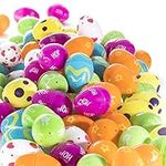 Prextex 100 Plastic Easter Eggs - Multi Coloured and Patterned | Perfect for Easter Egg Hunt, Party Favours, Party Bag Fillers, Kids Toy Basket Stuffers, and Easter Decorations (5cm tall)