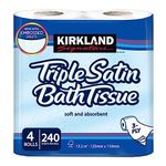 Kirkland Signature Triple Satin 3 Ply Toilet Tissue 4 Rolls 1 Pack White Kirkland-Toilet Roll-1pk