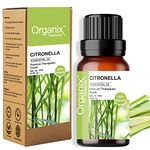 Organix Treasure Natural and Pure Citronella Essential Oil Therapeutic Grade for Concentration, Mental Clarity, Mosquito Repellent and Fungal Infection, 15 ml