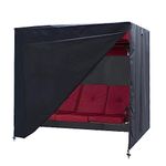 Patio Swing Cover A-Frame Swing Covers Waterproof 3 Seat UV Resistant Weather Protector for Outdoor Courtyard Patio Furniture 77x53x67inch Black