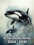 Watercolor Orca Whale 10 Year Month