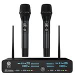 DIGIMORE Wireless Microphone System | Dual Handheld Mics | 72 Channels | 350 ft Range | 8H Battery | Metal Body | Ideal for Karaoke, Stage, Church, DJ, Events, Singing, Public Speaking (D-395 HH)