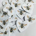 Plantable Seed Paper Hearts 50 - Printed Bee Wedding Favours For Guests - Seed Cards That Grow Wildflowers - Funeral Favours Childrens Wedding Favours Funeral Gifts (Early Bumblebee)