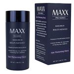 MAXX PRO-SERIES Volumizing Hair Thickening Fibers with Real Keratin – MAXX-IMUM RESULTS INSTANTLY - Natural Looking Colors – Dermatologist Tested and Certified Hypoallergenic – 60 Days’ Supply – Multiple Colors available (Medium Brown)