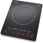 Preethi Excel Plus 117 1600-Watt Induction Cooktop Auto Shut Off and 5 Preset Menus, Power & Temperature adjustment, 1 year warranty (Black)