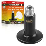 LUCKY HERP Ceramic Heat Lamp Bulb，Ceramic Heat Lamp for Reptiles, Amphibian, Chicken, Dog