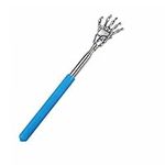 Selawasty Telescoping Back Scratcher, Portable Extendable Metal Hand Claw Back Scratchers, Hand Massager with Rubber Handles(Blue)