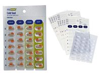 Medication Blister Pack Refill Set Cold Seal - Includes Blister Trays & Cold-Seal Cards - Pill Blister Sizes Regular or Jumbo Blisters (Weekly - Standard 1/2" Deep - 50 Pack)