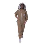 SAFTA Bee Pro 3 Layer Ventilated Beekeeping Suit, Beekeeper Suit For Professional Beekeepers, with Fencing Beekeeping Veil, Comfortable, Sting proof Anti Wasp Suit.(Brown XS)